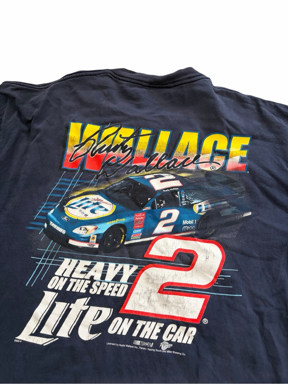 VTG NASCAR Rusty Wallace Racing Shirt Men’s XL 90s Double Sided Navy Blue